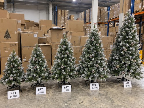 Snow christmas tree with pine - tree,