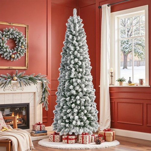 Snow flocked pencil slim - flocked,
