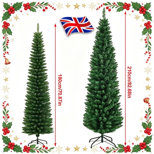 Slim pre lit christmas tree - lit,