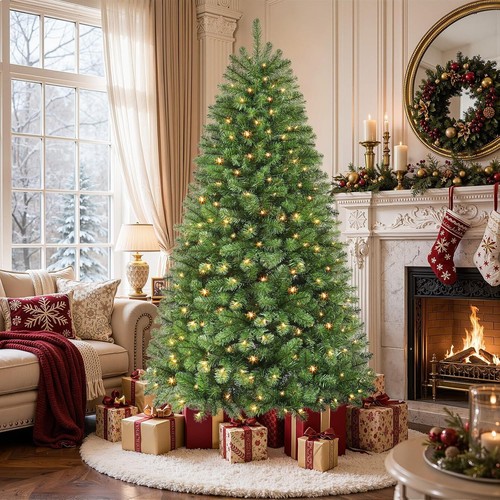 7ft pre lit christmas tree - 7ft, pre-lit