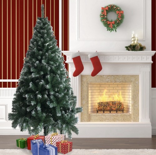 Snow flocked christmas - snow, tree