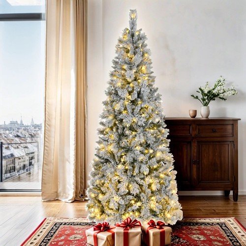 6ft 7ft slim snow - 7ft, flocked